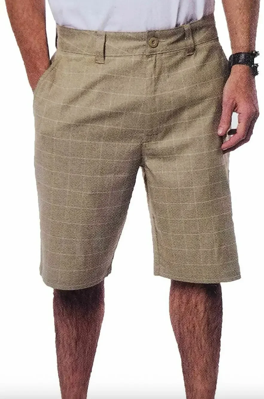 O'Neill Men's Stretch Walk Shorts Size 34 Flat Front Chino Window Pane Check